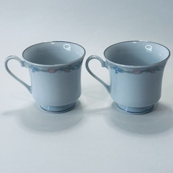 Excel, Scene I, Illusions, 2 Footed Cups, Ring Of Flowers/Rim Discontinued VTG - Picture 2 of 12